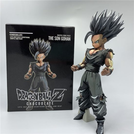Anime Dragon Ball-Z Figure Gohan Super Saiyan Chocolate Black Ver. PVC Action Gohan Goku Toy 24cm - Image 2