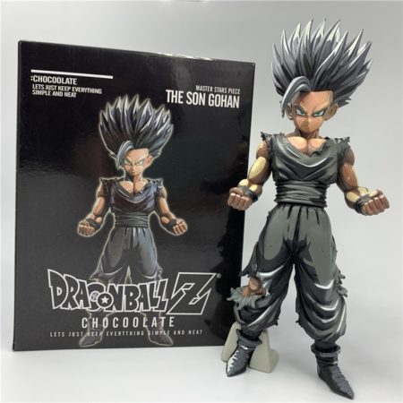 Anime Dragon Ball-Z Figure Gohan Super Saiyan Chocolate Black Ver. PVC Action Gohan Goku Toy 24cm
