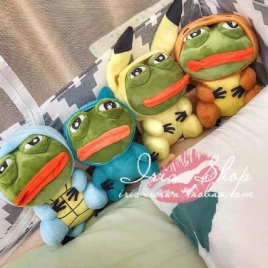 Pokemon Anime Pikachu Kawaii Stuffed Toys For Children Cosplay Spoof Sad Pepe Frog Keychain - Image 2