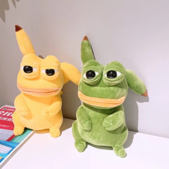 Pokemon Anime Pikachu Kawaii Stuffed Toys For Children Cosplay Spoof Sad Pepe Frog Keychain - Image 3