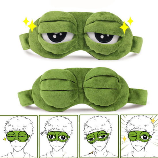 3D Eye Mask Cover Pepe the Frog Sad Frog Funny Creative Soft Sleeping Mask - Image 3