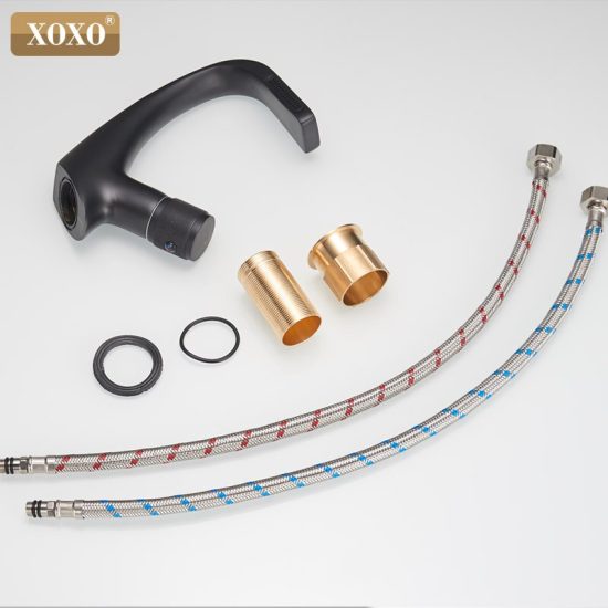Black Bathroom Sink Faucets Hot/Cold Twisted Water Mixer Crane Mounted Single Hole Bath Tap Finished Chrome Gold - Image 4