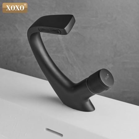Black Bathroom Sink Faucets Hot/Cold Twisted Water Mixer Crane Mounted Single Hole Bath Tap Finished Chrome Gold