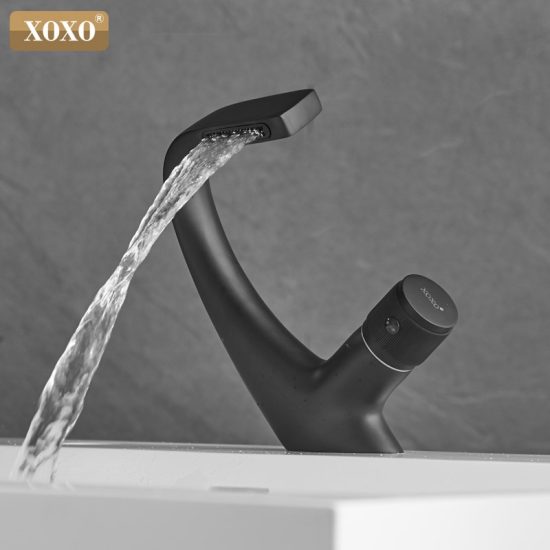 Black Bathroom Sink Faucets Hot/Cold Twisted Water Mixer Crane Mounted Single Hole Bath Tap Finished Chrome Gold - Image 2