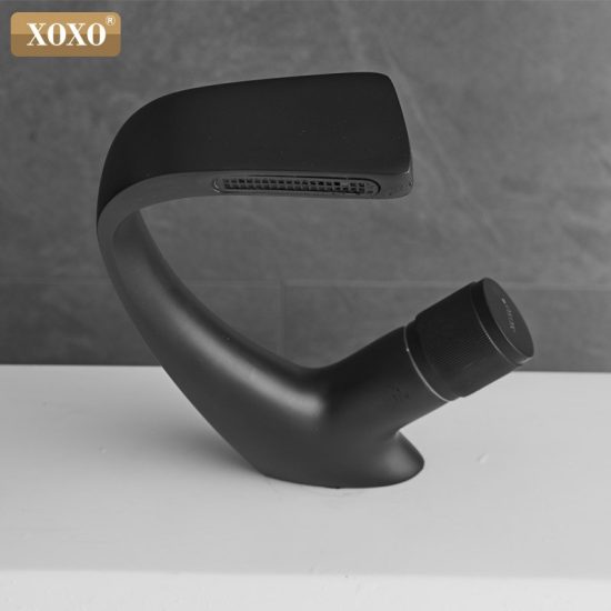 Black Bathroom Sink Faucets Hot/Cold Twisted Water Mixer Crane Mounted Single Hole Bath Tap Finished Chrome Gold - Image 3