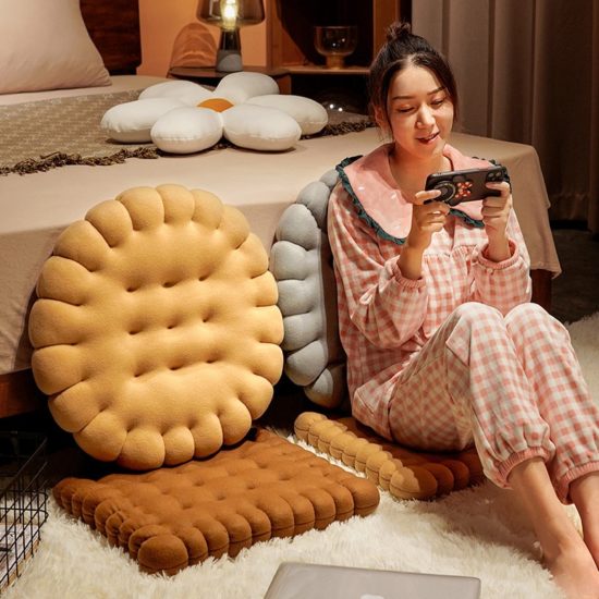 Biscuit Shape Plush Cushion Soft Creative Pillow Chair Car Seat Pad Decorative Back Cushion Sofa - Image 2