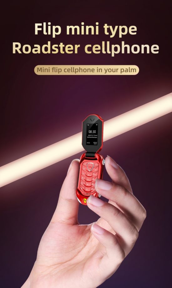Mini Flip Jaguar Mobile Phone 1.08" Ultra Small Bluetooth Dialer Magic Voice Handsfree Earphone For Kids