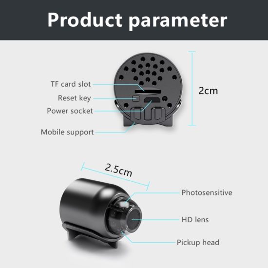 Mini WiFI Camera Wireless Home Security CCTV With Audio Video Recording Night Vision Motion Detection HD-1080P - Image 3