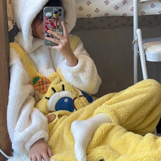 Spongebob Squarepants Anime Coral Velvet Pajamas for Woman Loungewear Onesies for Adults Women - Image 3