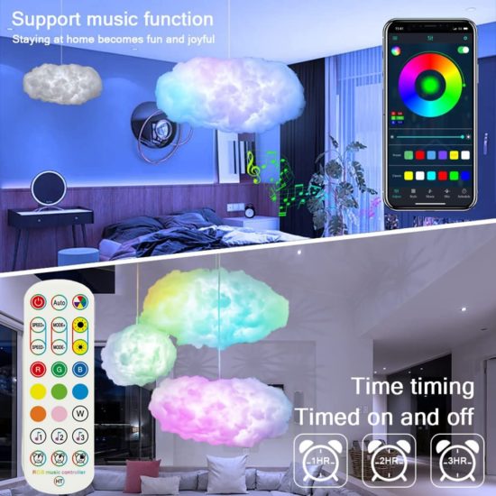 Cloud Light APP Control Music Synchronization 3D RGBIC Ambient Lightning 5V-USB Simulation Clouds Children'S Room Light - Image 3