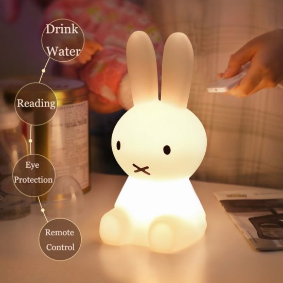 Night Light Anime Miffy Eye Protection Rechargeable Desk 3D Lamp Cute Bedroom Children Bedside Lamp - Image 2