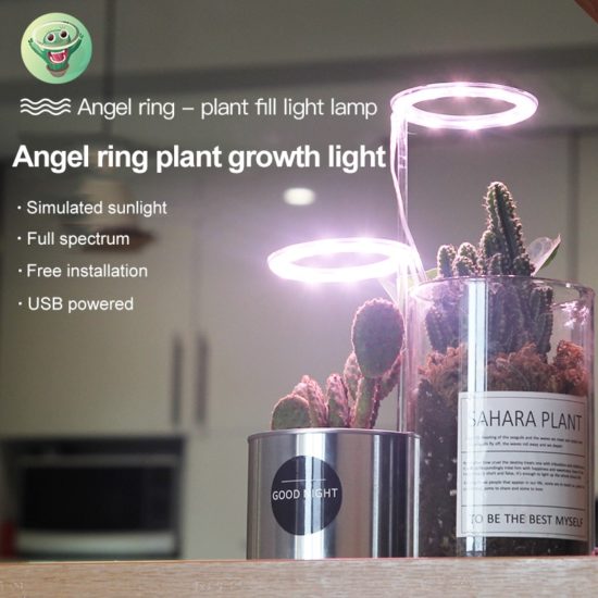 ⁦Angel Ring Light Lamp for plants For Growing USB-5V Phytolamp Growth Landscape Lighting for Indoor Plants Bonsai Flowers⁩ - الصورة ⁦2⁩