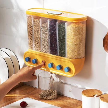 Food Grain Storage Boxes Wall Mounted Storage Sealed Proof For Kitchen