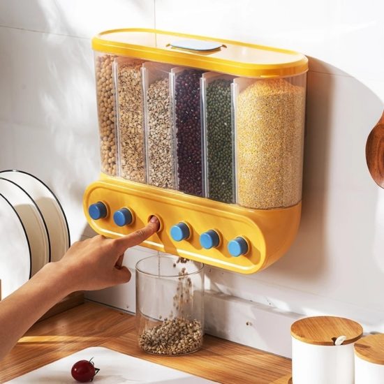 Food Grain Storage Boxes Wall Mounted Storage Sealed Proof For Kitchen
