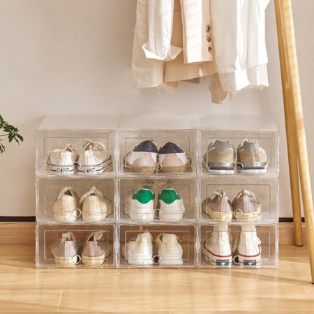 storage box shoe cabinet High Transparent, thickened dustproof 6pcs
