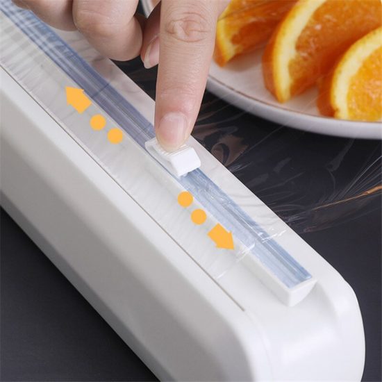 Cling Film Wrap Dispenser Food Wrap Cutter Plastic Sharp Cutter Storage Holder - Image 2
