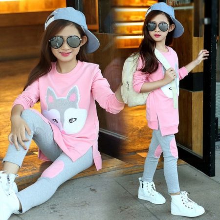 Girls Clothes Set Jacket+Trousers Pants 2PCS Children Clothing for Girl Teen Kids 8-12 Year