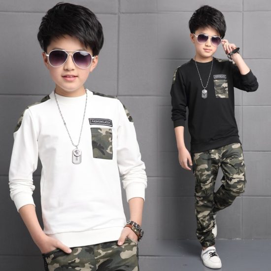 Teen Children Clothes 3-11year Boys Costume Tracksuit Camouflage Tops Pants 2PCS Children Spring Outfits Set - Image 3