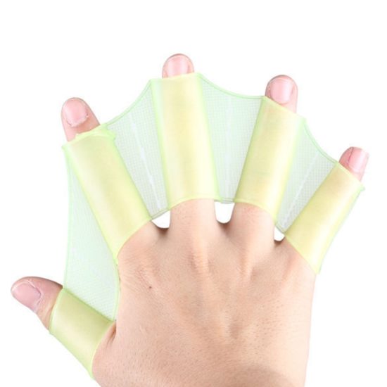 Swimming Hand Fins Flippers Finger Gloves Paddle Water Sports Tool Accessories 1Pair Unisex Frog Type Silicone Girdles - Image 2