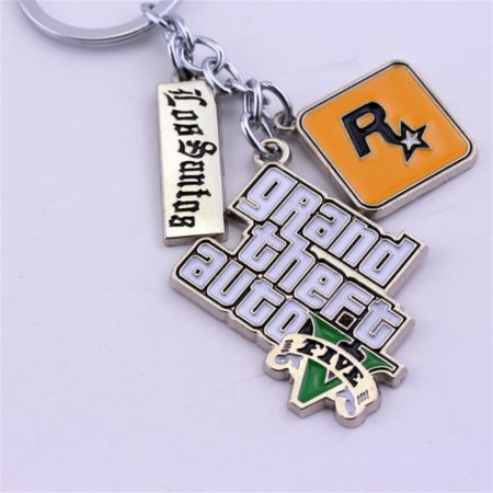 Muti-Pendant Key Holder GTA V Grand Theft Auto5 Keychain For Fans KeyRing PS4 Xbox PC Keyfob Game