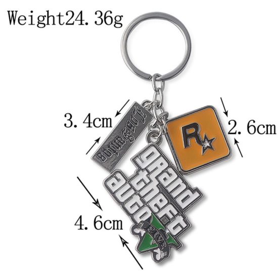 Muti-Pendant Key Holder GTA V Grand Theft Auto5 Keychain For Fans KeyRing PS4 Xbox PC Keyfob Game - Image 2