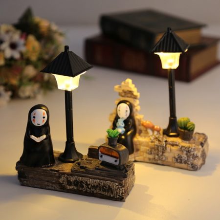 Ghibli Spirited Away No Face Man Figures Toy LED Night Light Anime Totoro Figure Model Toy Kids Gift