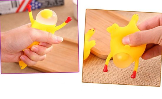 Chicken Egg Laying Hens Stress Ball Keychain Creative Funny Spoof Tricky Gadgets Toy Chicken - Image 4