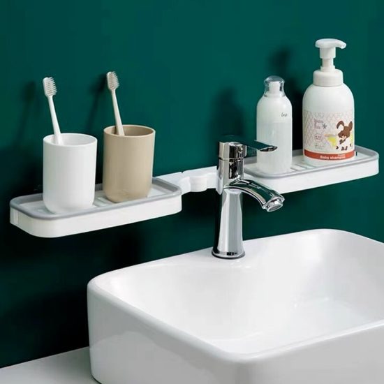 rack foldable Storage Toilet bathroom non perforated soap storage rack closet organizer - Image 2