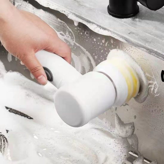 Electric Cleaning Brush Bathroom Wash Brush Kitchen Cleaning Tool USB 5-in-1 Brush Cleaner Sink - Image 2