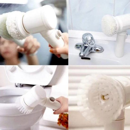 Electric Cleaning Brush Bathroom Wash Brush Kitchen Cleaning Tool USB 5-in-1 Brush Cleaner Sink - Image 4