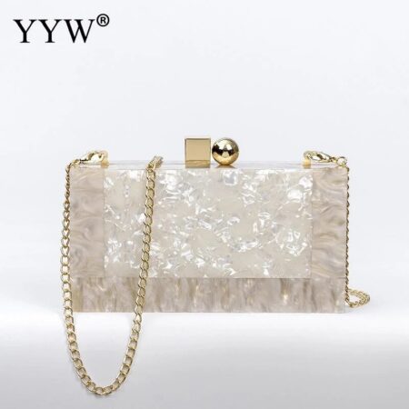 Acrylic Handbags Marbling white Purse Luxury Bags Designer, For Messenger Beach Travel Summer