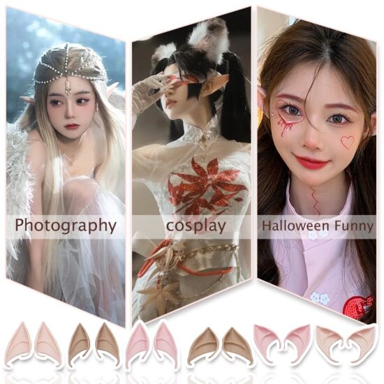 Vampire Elf Ears Fairy Angel Ears Decor 1Pair Halloween Holiday Decor for Video Shooting - Image 2
