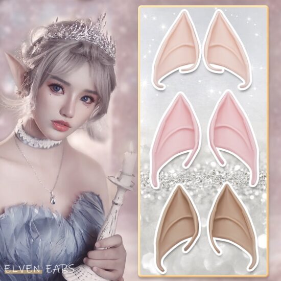 Vampire Elf Ears Fairy Angel Ears Decor 1Pair Halloween Holiday Decor for Video Shooting