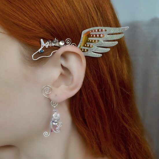 Earring Clip Butterfly Dragon Wings Shape Ear Cuff Fairy Multicolor No Piercing - Image 4