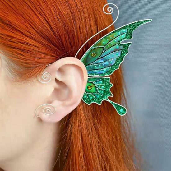 Earring Clip Butterfly Dragon Wings Shape Ear Cuff Fairy Multicolor No Piercing - Image 3