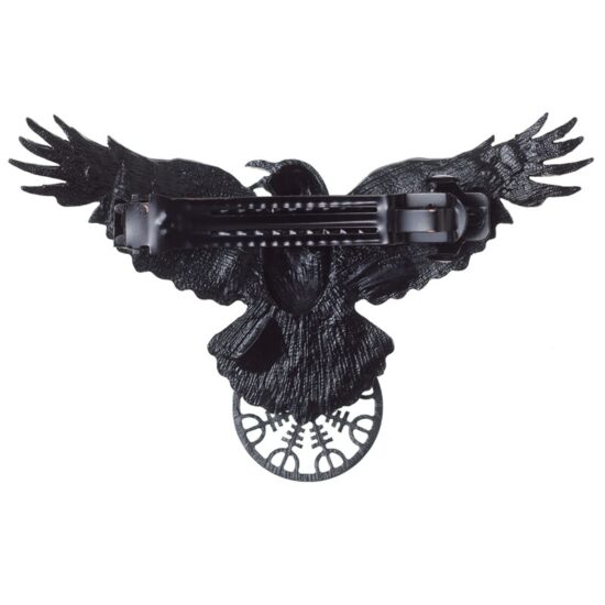 Viking Crow Hair Clip Accessories Vintage Goth Punk Wing Hairpin Jewelry Black Oversized - Image 4