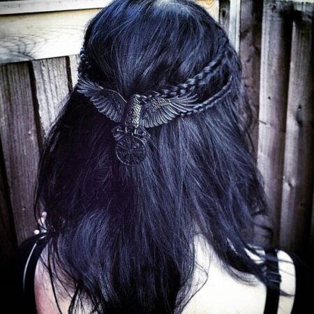 Viking Crow Hair Clip Accessories Vintage Goth Punk Wing Hairpin Jewelry Black Oversized