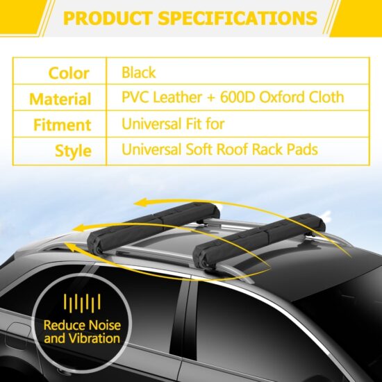 Car Roof Luggage Soft Rack Pads for Kayak/Sup/Paddleboard/Canoe/Snowboard/Windsurfing Car Universal Surfboard - Image 4