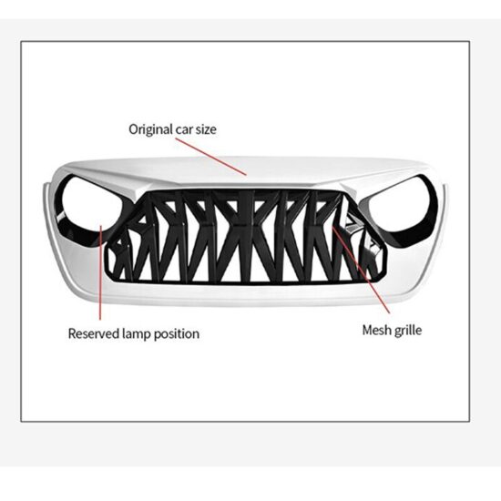 Front  Bumper  Insert Mask Grill For Jeep Wrangler JL 2018-2022 Accessories 4x4 Offroad Grille  Exterior Factory - Image 5