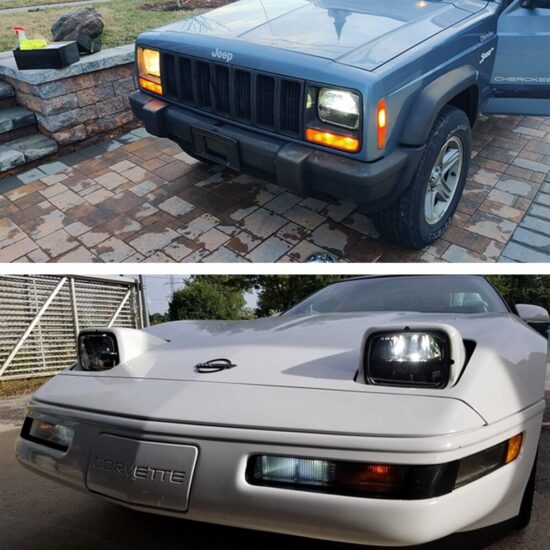 Headlamps For Jeep Cherokee XJ Wrangler YJ Comanche MJ GMC Savana Safari Ford 7x6 5x7 H6054 LED High-Low-Beam Sealed - Image 6