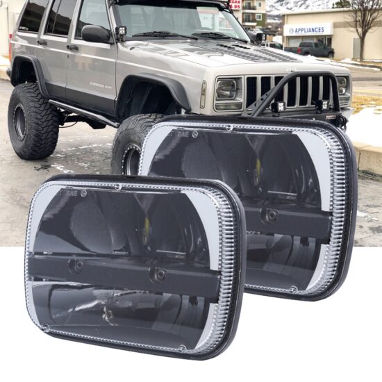Headlamps For Jeep Cherokee XJ Wrangler YJ Comanche MJ GMC Savana Safari Ford 7x6 5x7 H6054 LED High-Low-Beam Sealed