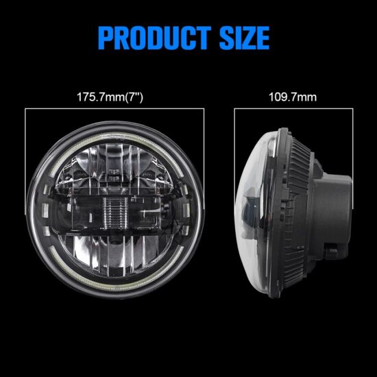 Headlight H4 Hi-Lo Beam With DRL For Lada Niva 4x4-Jeep Wrangler TJ-JK-JL Land Rover Defender Hummer 7-Inch LED - Image 5