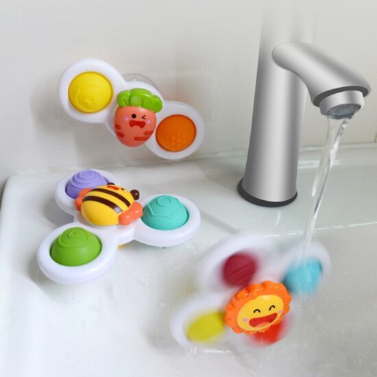 Baby Bath Toys Funny Bathing Sucker Spinner Suction Cup Cartoon Rattles Fidget Educational Toys 3Pcs/Set For Children Boys Gift - Image 4