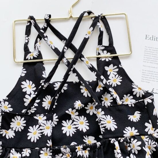 Splicing Daisy Dress For Kids Backless child Costumes Outfits Beach Clothes Baby girls - Image 4