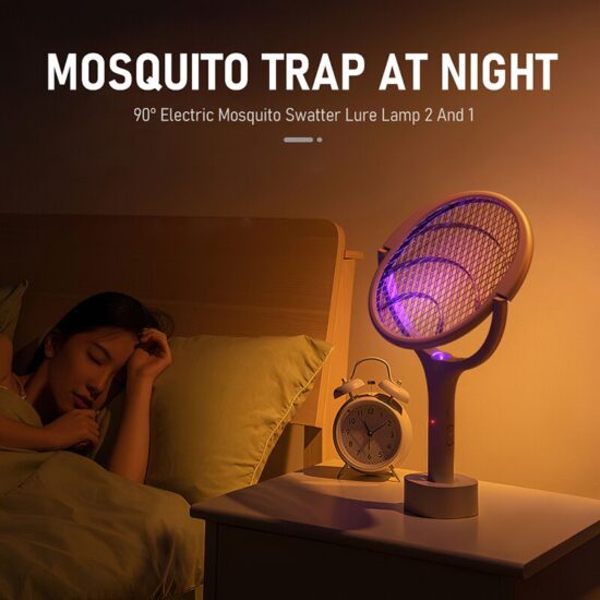 Mosquito Killer Lamp USB Rechargeable Electric Shocker 365nm Foldable Racket Fly Swatter 90-Degree Rotatable UV - Image 2