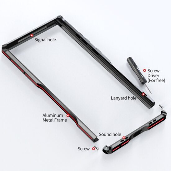 ⁦Metal Frame For Samsung Galaxy S22 Ultra S23 Bumper S21 Plus Case Aviation Aluminium Protective Cover Skin⁩ - الصورة ⁦3⁩