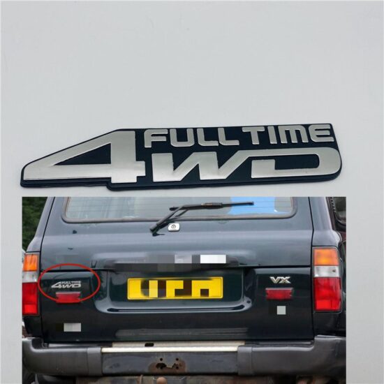 Rear FULL TIME 4WD ABS Emblem Badge Logo For 1991-1997 Land Cruiser 80 Series FJ80 1996-1997 LX450