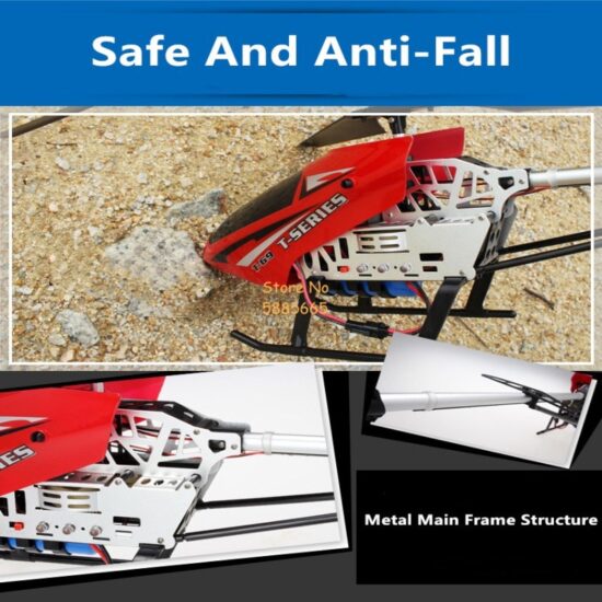 Helicopter Model Dual Flexible Propeller Anti-Crash Colorful Light Electric RC Helicopter Toy 80CM Big Alloy Remote Control - Image 4