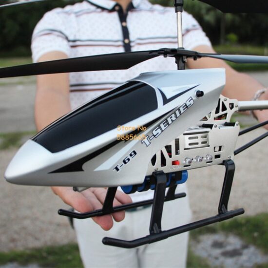 Helicopter Model Dual Flexible Propeller Anti-Crash Colorful Light Electric RC Helicopter Toy 80CM Big Alloy Remote Control - Image 2
