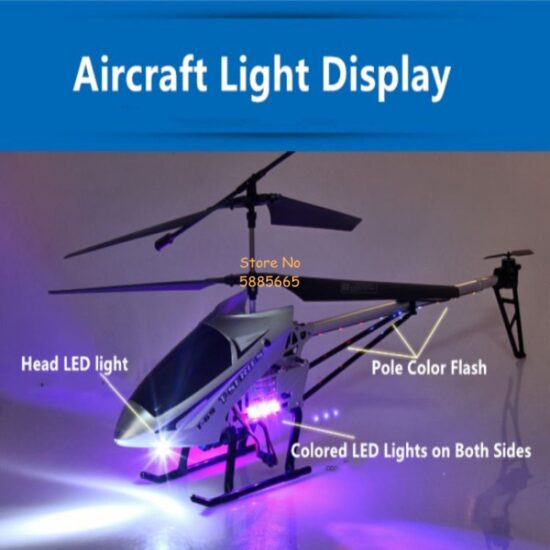 Helicopter Model Dual Flexible Propeller Anti-Crash Colorful Light Electric RC Helicopter Toy 80CM Big Alloy Remote Control - Image 3